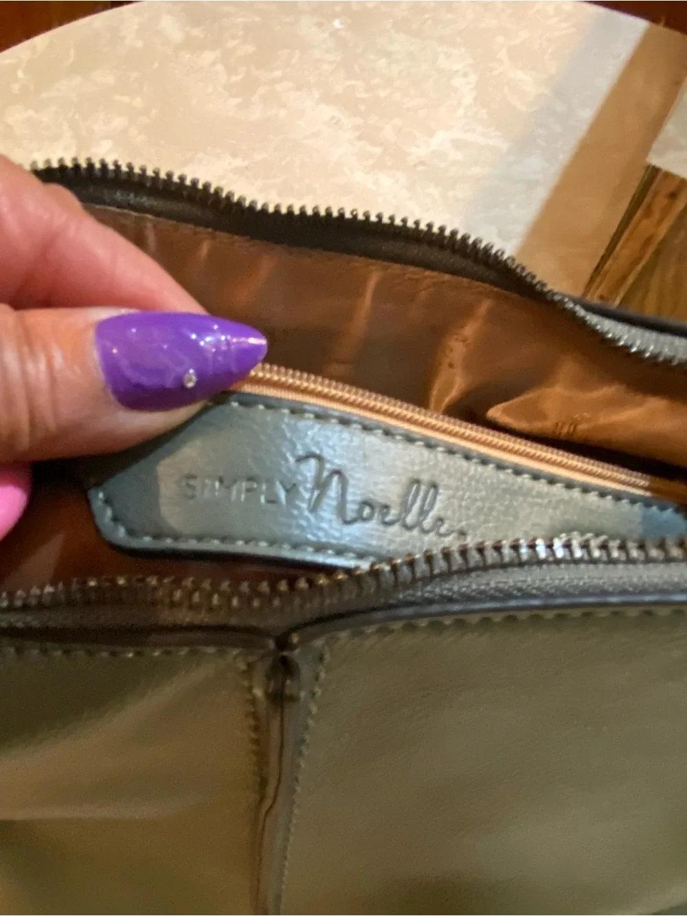 Simply Noelle Sage Green Hobo with Tan Strap